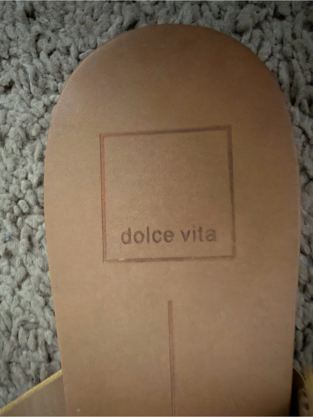 dolce vita Yellow Brown Leather Slide Sandals- size 8